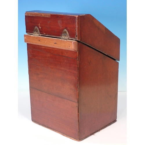 37 - A George III mahogany and star inlaid Knife Box with internal divider