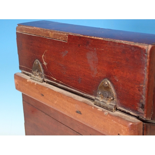 37 - A George III mahogany and star inlaid Knife Box with internal divider