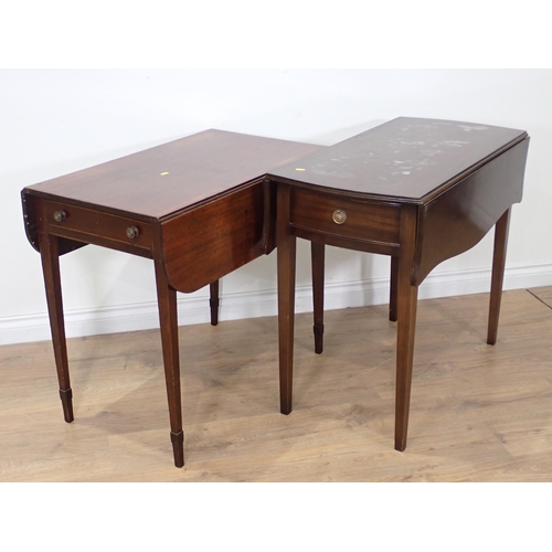 66 - A 19th Century mahogany Pembroke Table fitted single end drawer 2ft 9in W x 2ft 4in H and a mahogany... 