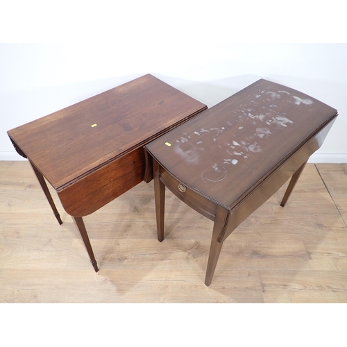 66 - A 19th Century mahogany Pembroke Table fitted single end drawer 2ft 9in W x 2ft 4in H and a mahogany... 