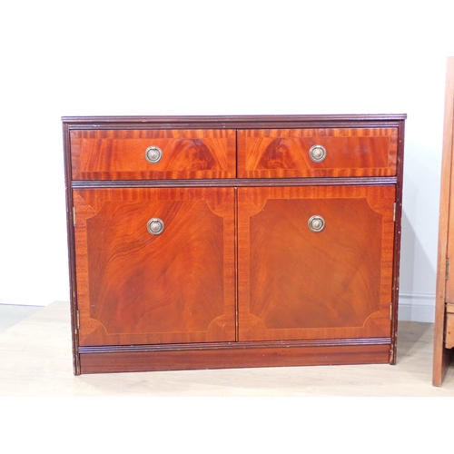 71 - A Victoria walnut Cupboard fitted pair of carved doors (back cut out) 2ft 11in H x 2ft 10in W and a ... 