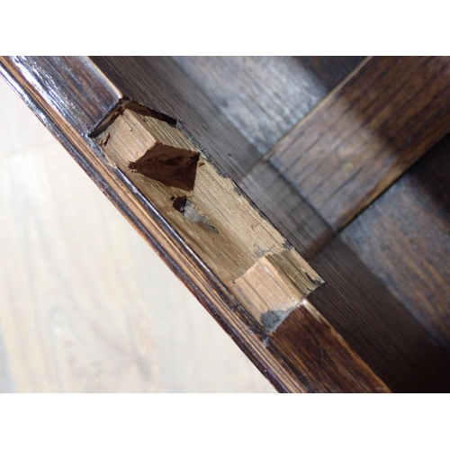 87 - A moulded oak Bureau and a modern oak veneered Chest of five drawers