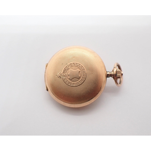 131 - A Continental 14ct gold cased Fob Watch the white enamel dial with roman numerals and subsidiary sec... 