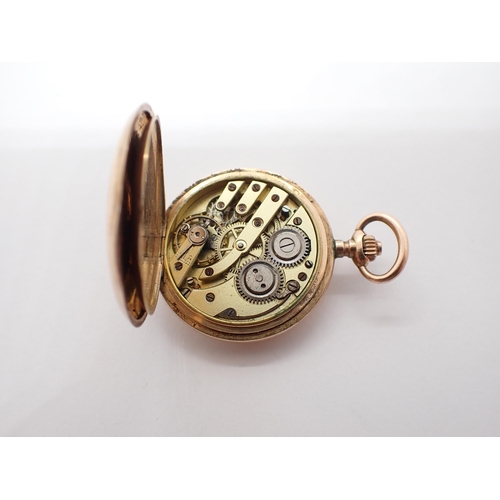 131 - A Continental 14ct gold cased Fob Watch the white enamel dial with roman numerals and subsidiary sec... 