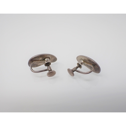 150 - A pair of Georg Jensen Bean Earrings on screw fittings stamped Georg Jensen Sterling Denmark 123.