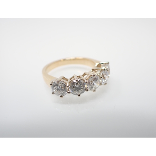 171 - A Diamond five stone Ring claw-set brilliant-cut stones, estimated total diamond weight 2.30cts, in ... 