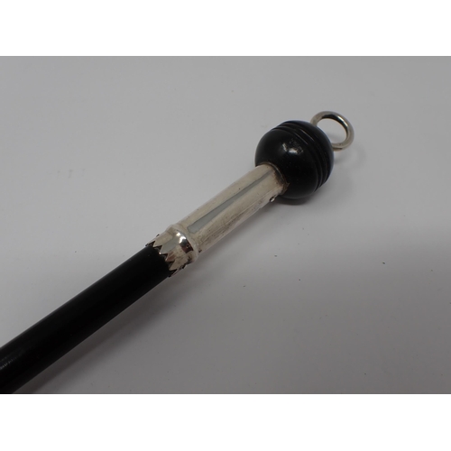 270 - An ebonised Toasting Fork with silver mounts, London 1995