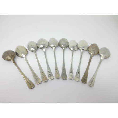 28 - Ten Georgian and Wm IV silver Dessert Spoons, old English pattern, various dates including London 17... 