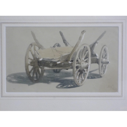 294 - THOMAS MILES RICHARDSON Jnr (1813-1890). Study of a Farm Cart, dated 'Aug 1844', pencil and wash hei... 