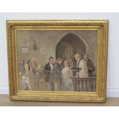 298 - JOSEPH H. BARNES (active 1867-87), The Village Wedding, signed, watercolour, 23½ x 29½. Exhibited: T... 