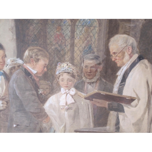 298 - JOSEPH H. BARNES (active 1867-87), The Village Wedding, signed, watercolour, 23½ x 29½. Exhibited: T... 