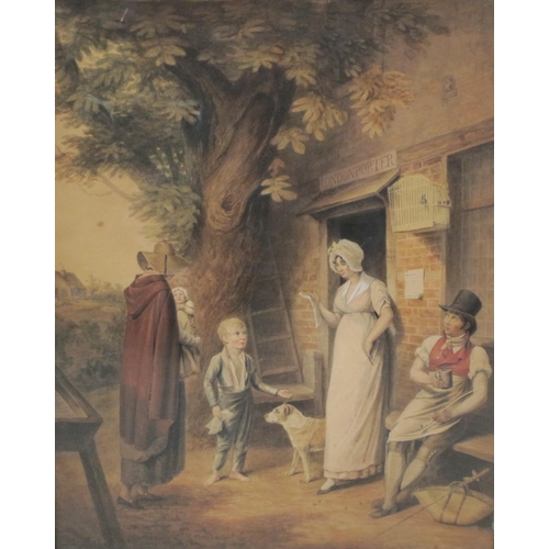 301 - ATTRIBUTED TO FRANCIS WHEATLEY, R.A., (1747-1801), At a Cottage Door; and Waiting for the London Por... 