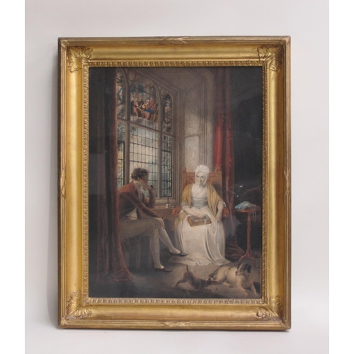 303 - RICHARD WESTALL R.A. (1765-1836). 'The Country Dowager', watercolour, 24 x 18in. Exhibited Royal Aca... 