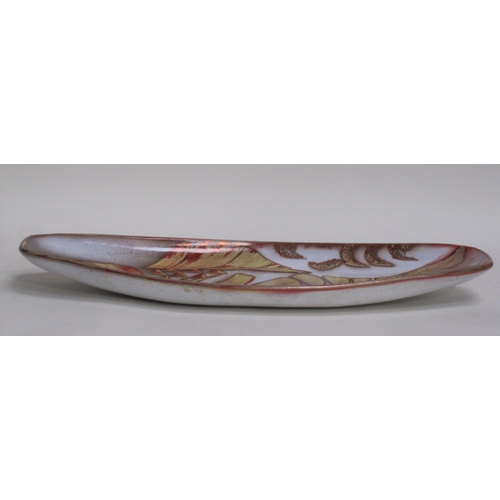 339 - A Salmon Platter by Alan Caiger-Smith, monogrammed on base, 20¼in L