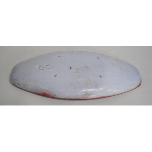 339 - A Salmon Platter by Alan Caiger-Smith, monogrammed on base, 20¼in L