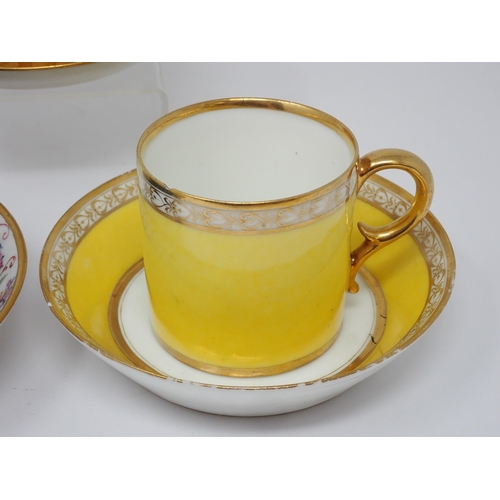 346 - A B&G Cup and Saucer with gilt dolphin and swag decoration, moulded handle, marked, a Cup and Saucer... 