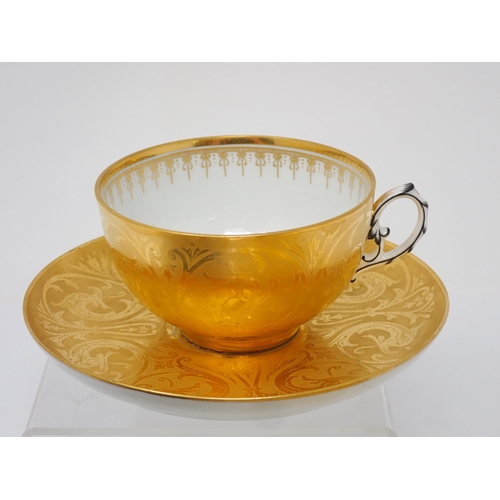 346 - A B&G Cup and Saucer with gilt dolphin and swag decoration, moulded handle, marked, a Cup and Saucer... 