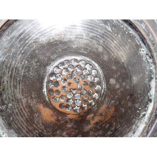 443 - An Orthodox copper Offertory Dish bearing characters to top and underside of rim, 8in diameter