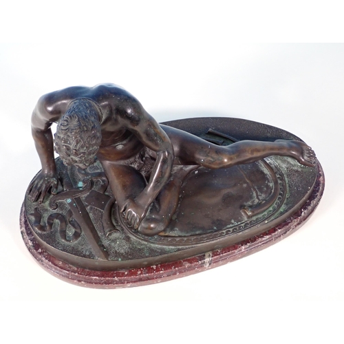 465 - AFTER A. DHRICH. A 19th Century bronze Figure of a Dying Gaul, 28cms