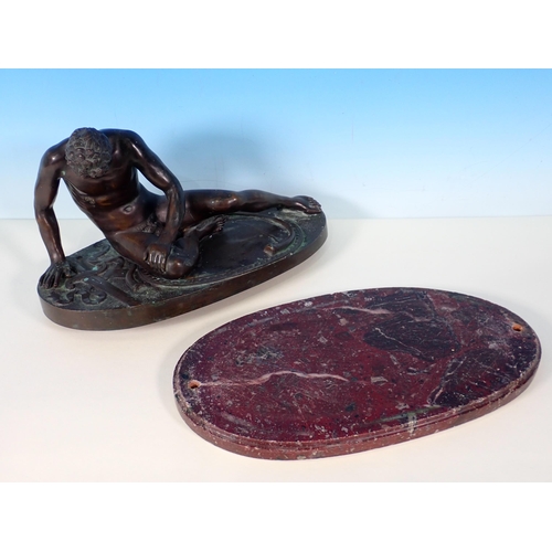 465 - AFTER A. DHRICH. A 19th Century bronze Figure of a Dying Gaul, 28cms