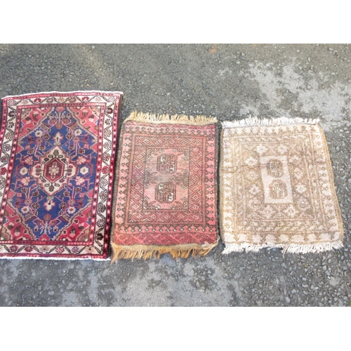 530 - Three small Turcoman Mats, approx. 2ft 6in x 1ft 10in