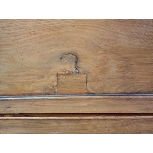 545 - A 19th Century yew wood Chest of two short and three long graduated drawers on bracket supports with... 