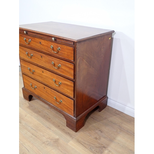 551 - A George III mahogany Batchelor's Chest with moulded top above brushing slide and four graduated dra... 