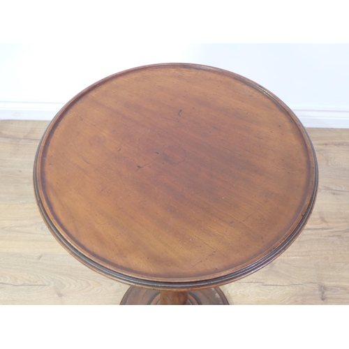 566 - A 19th Century mahogany circular Plant Stand on turned column, circular base and spherical feet 2ft ... 