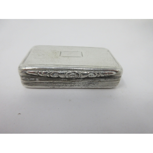 60 - A William IV silver Snuff Box with foliate clasp, circa Birmingham 1830, maker Francis Clark, 58mm