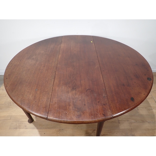 602 - An 18th Century mahogany dropleaf Dining Table mounted upon turned tapering supports and pad feet be... 