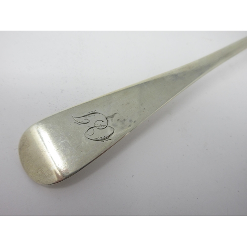 61 - A George III silver Gravy Spoon, old English pattern, engraved initials, London 1806, maker: SH