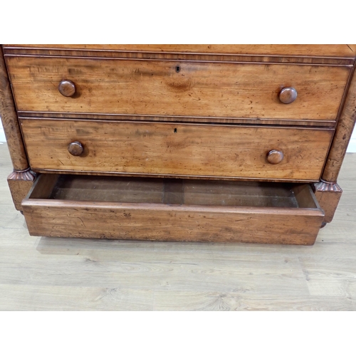 617 - A large 19th Century mahogany Chest with cushion drawer above five long drawers flanked by half roun... 