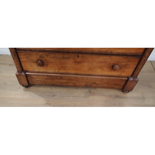 617 - A large 19th Century mahogany Chest with cushion drawer above five long drawers flanked by half roun... 