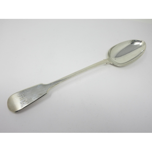 62 - A George IV silver Gravy Spoon, fiddle pattern, engraved initials, London 1826, maker: CE