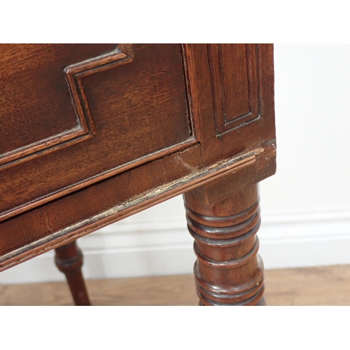 653 - An early 19th Century mahogany bowfront Sideboard fitted pair of drawers flanked by deep drawer and ... 