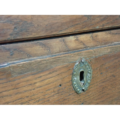 674 - A 19th Century oak Chest of two short and three long drawers on bracket feet 3ft 2in W