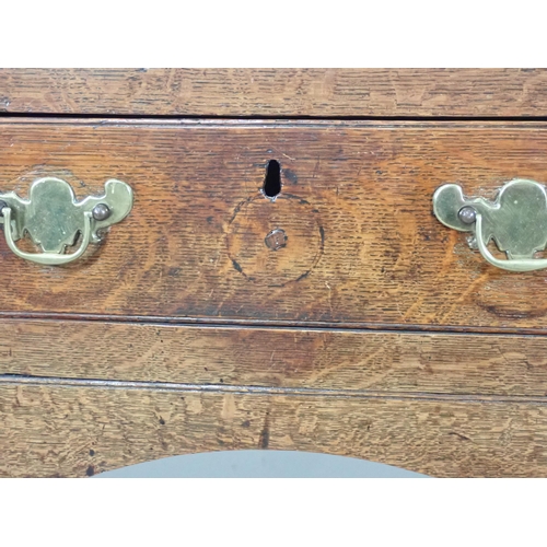 685 - A late 18th Century Welsh oak Dresser Base fitted five drawers on baluster turned front legs with po... 