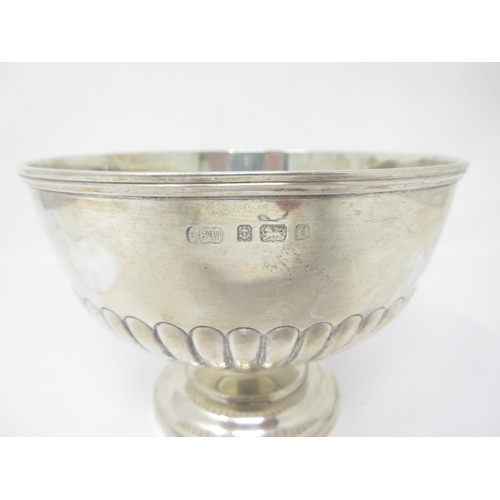 73 - An Edward VII silver semi-fluted Bowl on circular base, Birmingham 1902, 275 gms