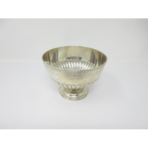 73 - An Edward VII silver semi-fluted Bowl on circular base, Birmingham 1902, 275 gms