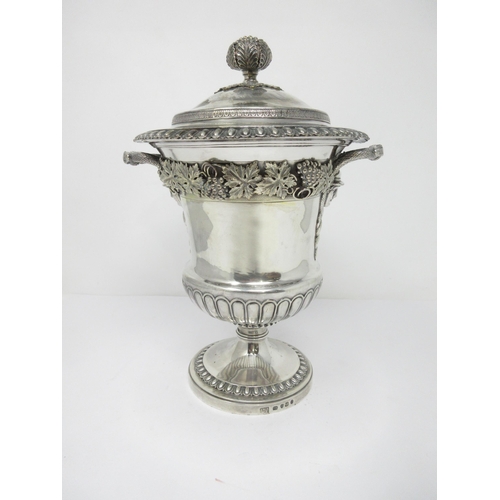 85 - A George III silver two-handled Trophy and Cover with fruiting vine frieze, serpent and mask handles... 