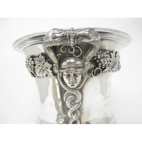 85 - A George III silver two-handled Trophy and Cover with fruiting vine frieze, serpent and mask handles... 