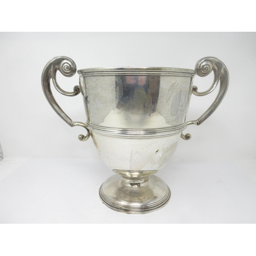 87 - A Victorian silver large two-handled Trophy with Bar Point to Point Races presentation inscription, ... 