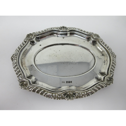 96 - An Edward VII silver oval Dish Stand with gadroon rim, Sheffield 1903, silver Napkin Ring, Birmingha... 