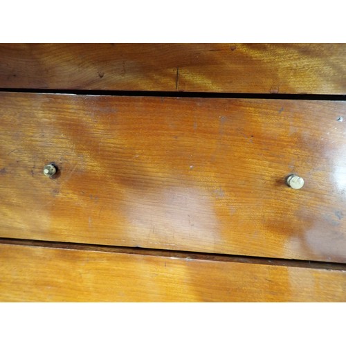 700 - A set of unusual 19th Century mahogany & satinwood Wall Shelves with turned supports to the four she... 