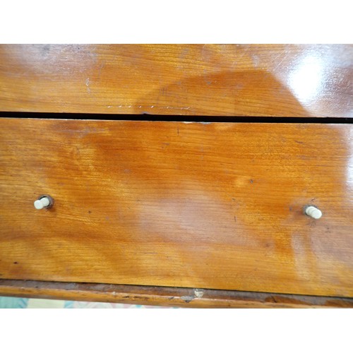 700 - A set of unusual 19th Century mahogany & satinwood Wall Shelves with turned supports to the four she... 