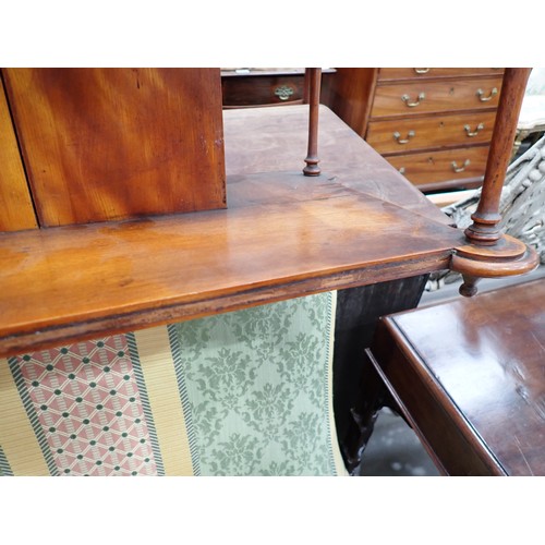 700 - A set of unusual 19th Century mahogany & satinwood Wall Shelves with turned supports to the four she... 