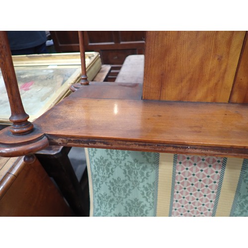 700 - A set of unusual 19th Century mahogany & satinwood Wall Shelves with turned supports to the four she... 