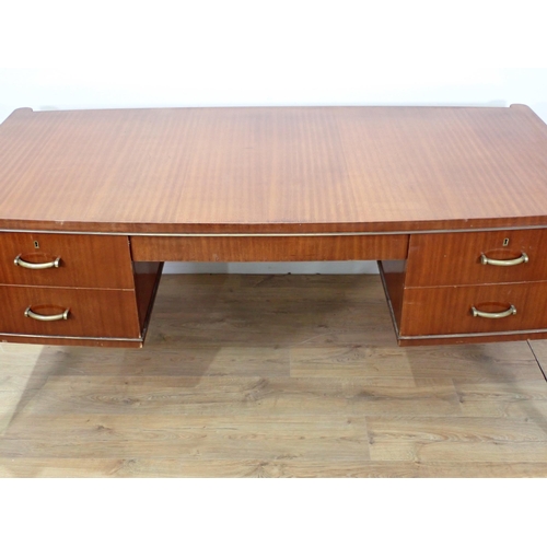 30 - A De Coene Freres Voltaire Art Deco Partner's Desk, fitted four drawers to the one side and two cupb... 