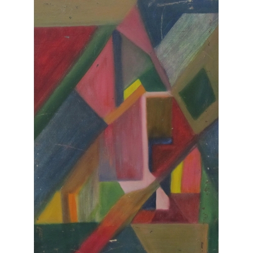 430 - ENGLISH SCHOOL, circa 1960, Abstract Shapes, oil on canvas, 30 x 22in; and two other oil paintings b... 