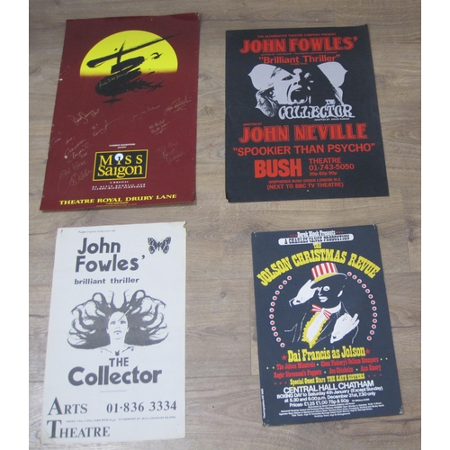 249 - Six unframed Theatre Posters including Miss Saigon, Theatre Royal, Drury Lane, with original cast si... 